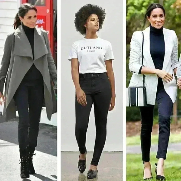 NEW Outland Denim Harriet High Rise Skinny Jeans Washed Black Premium Australian - Picture 1 of 7